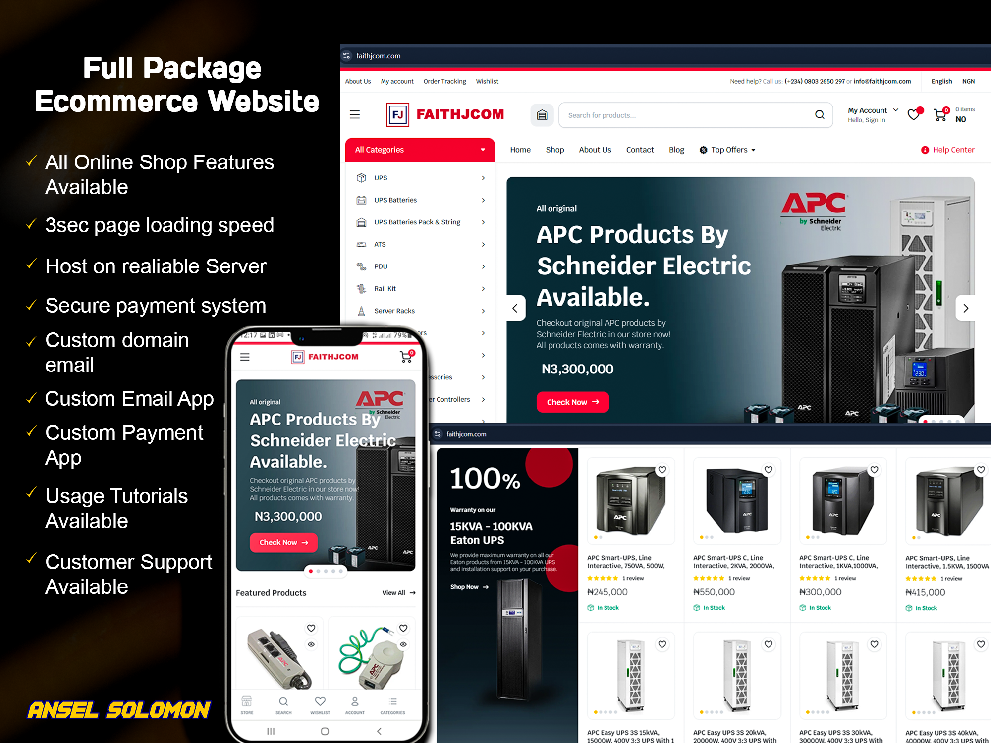 Full Package Ecommerce Website