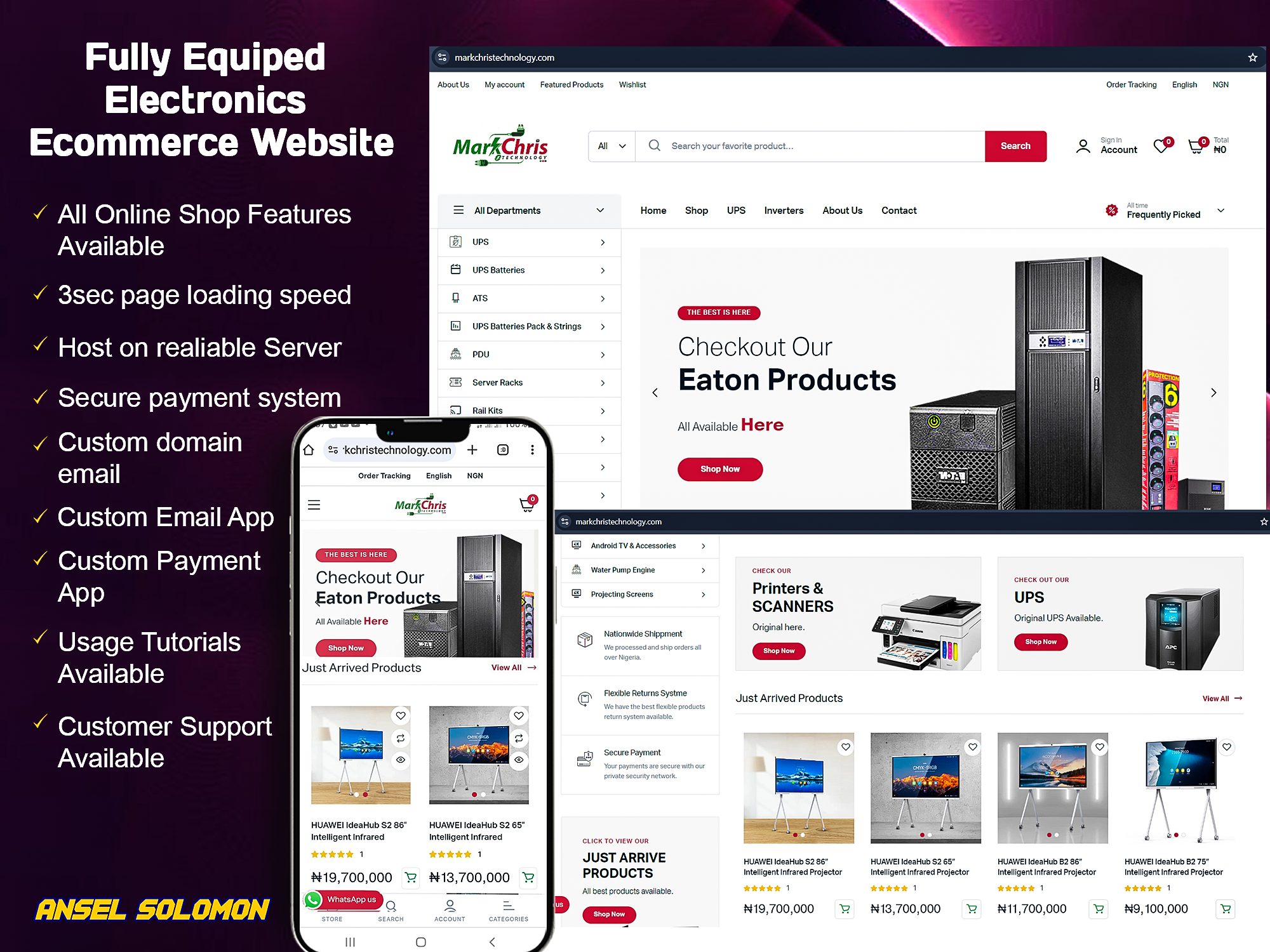 Fully Equipped Electronics Ecommerce Website